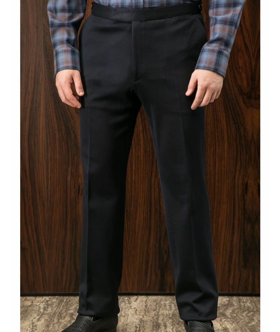 BRIONI Черные хлопко-эластановые классические брюки, фото 2