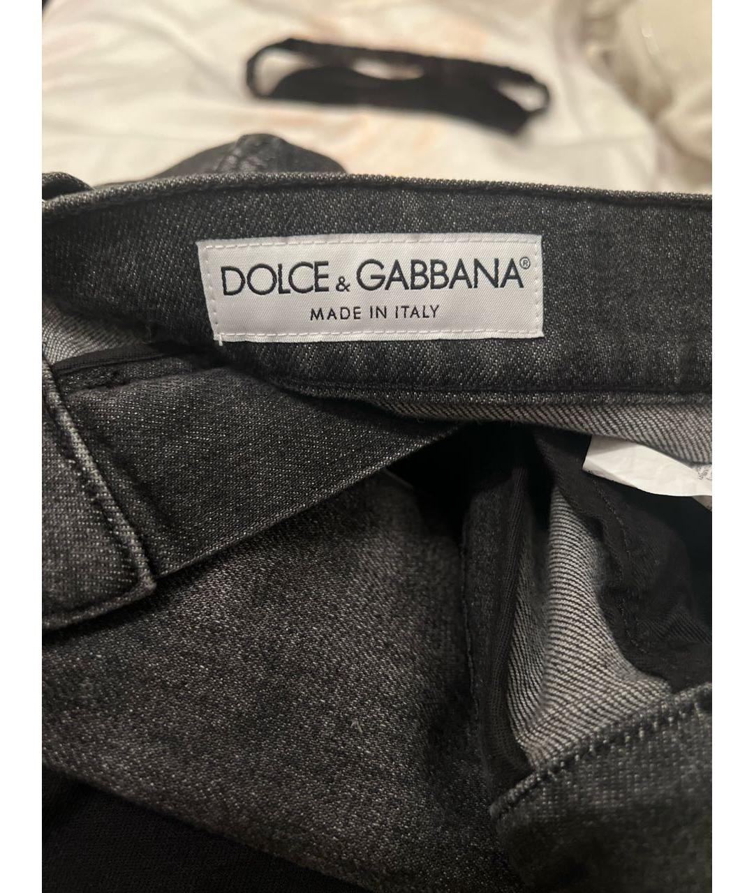 DOLCE&GABBANA Серые хлопко-эластановые джинсы скинни, фото 8