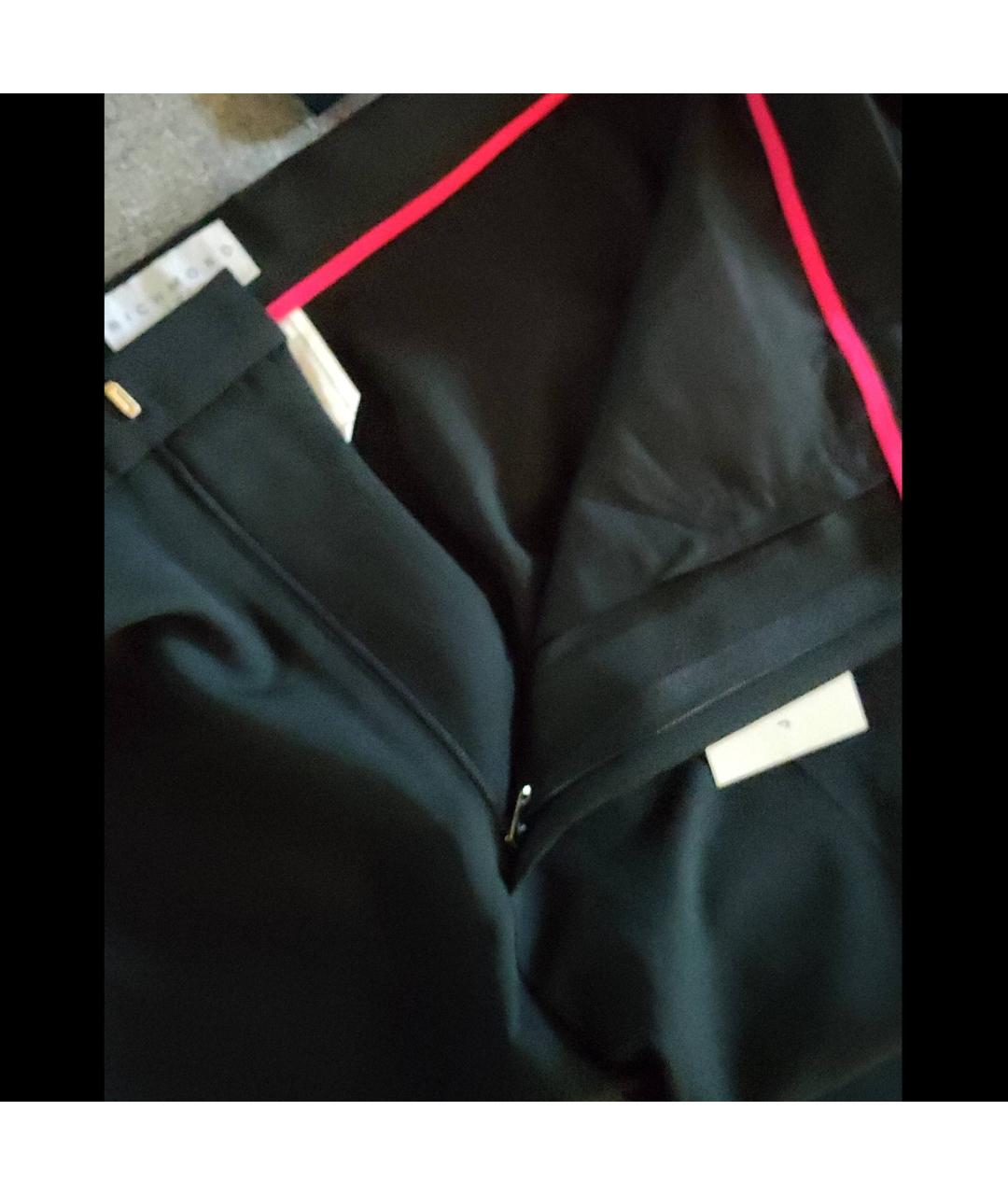 JOHN RICHMOND Черные полиэстеровые прямые брюки, фото 4