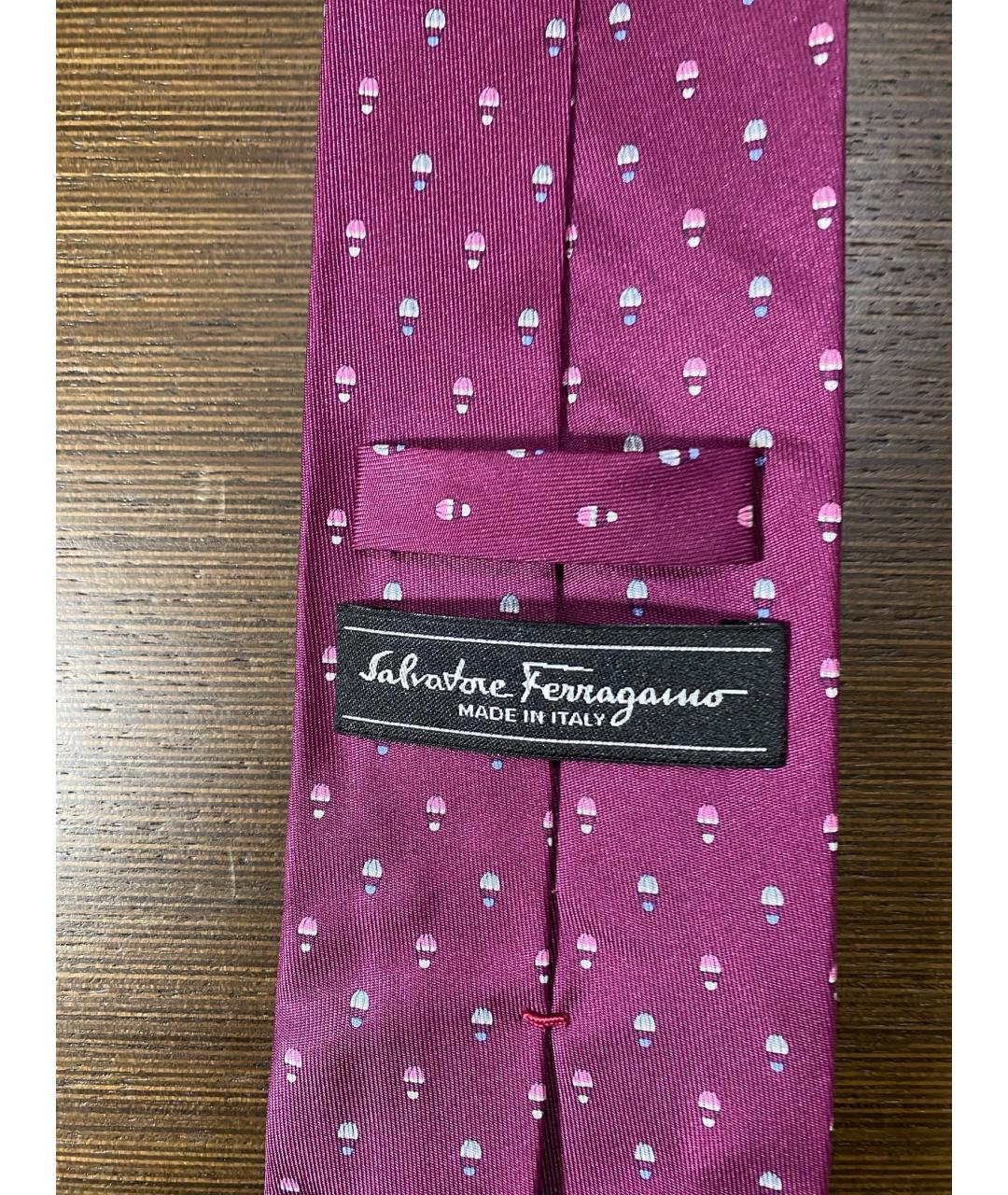 FERRAGAMO Розовый шелковый галстук, фото 4
