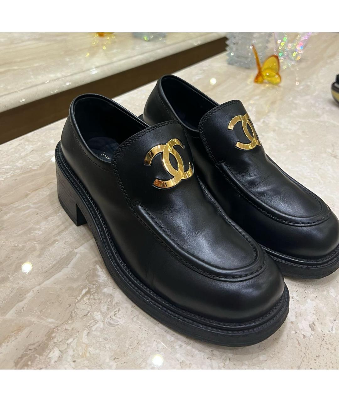 CHANEL Черные лоферы, фото 5
