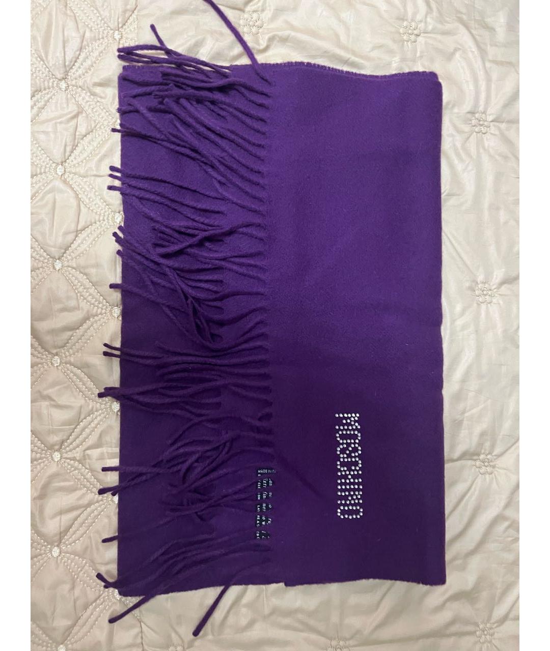 MOSCHINO Фиолетовый шерстяной шарф, фото 4