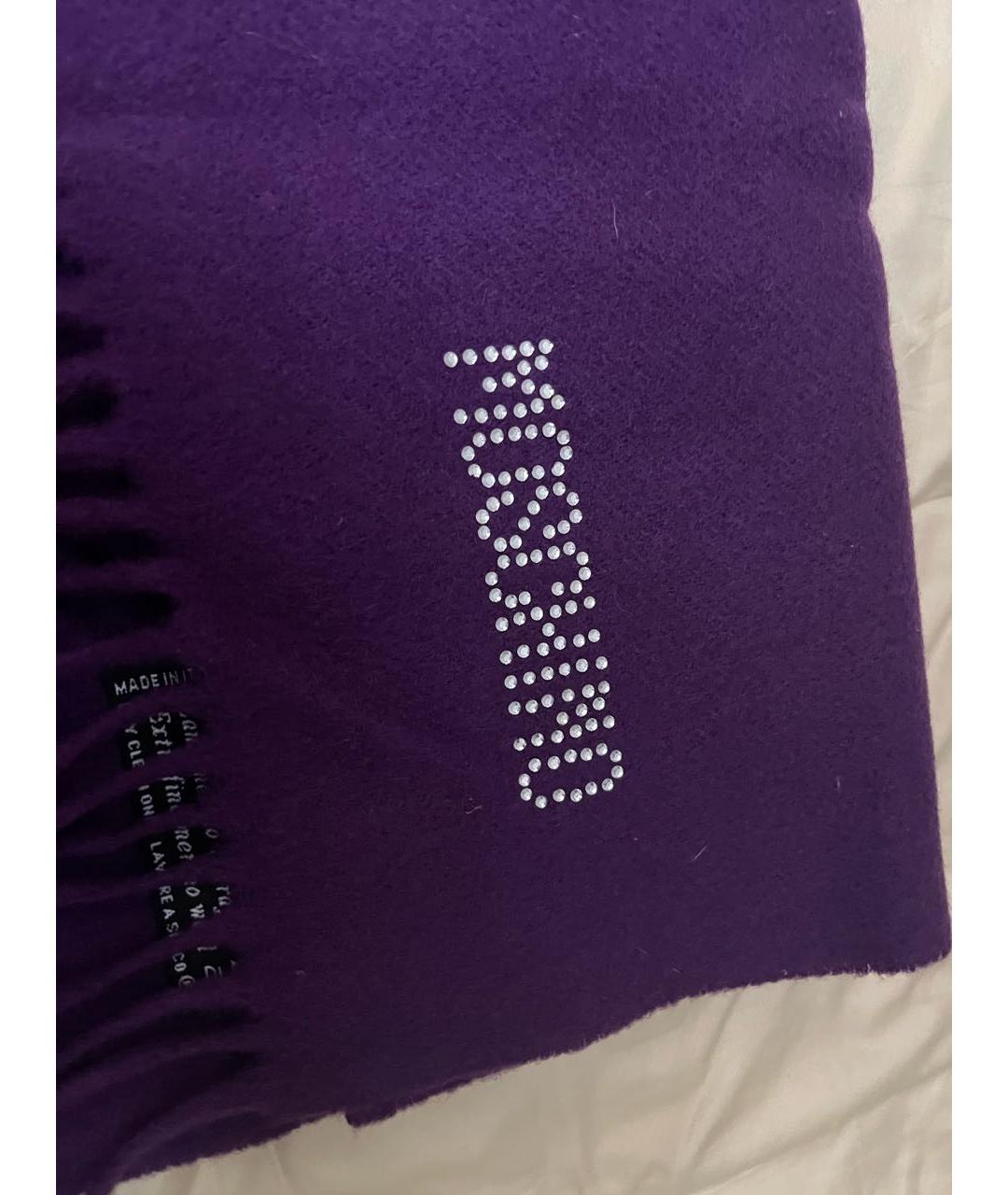 MOSCHINO Фиолетовый шерстяной шарф, фото 3