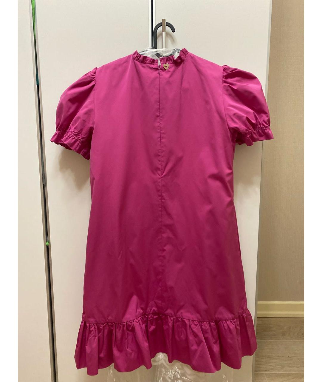 TWIN-SET Фуксия полиэстеровое коктейльное платье, фото 2