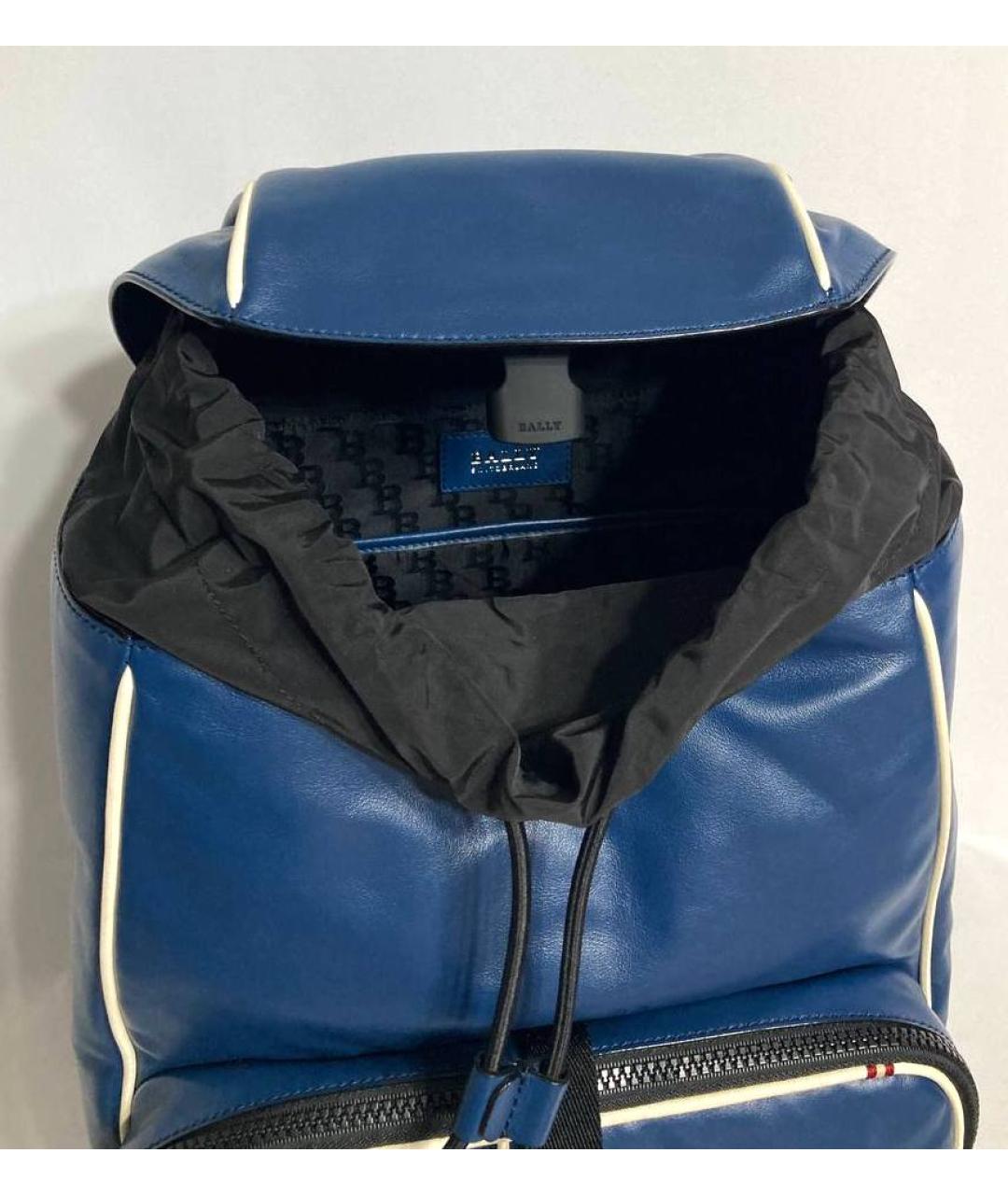 BALLY Синий кожаный рюкзак, фото 4