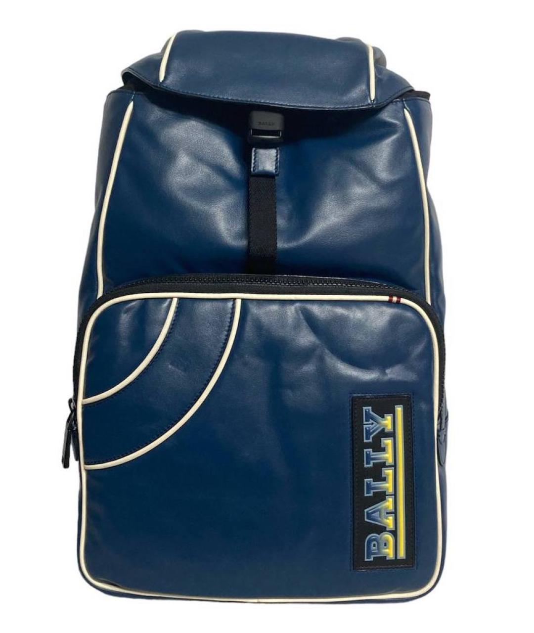 BALLY Синий кожаный рюкзак, фото 1