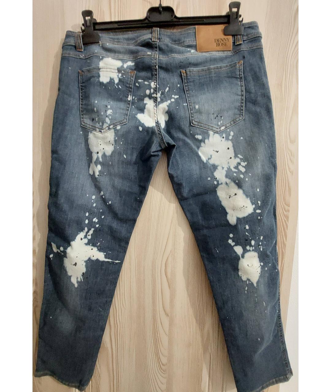 DENNY ROSE Темно-синие хлопко-эластановые джинсы слим, фото 2