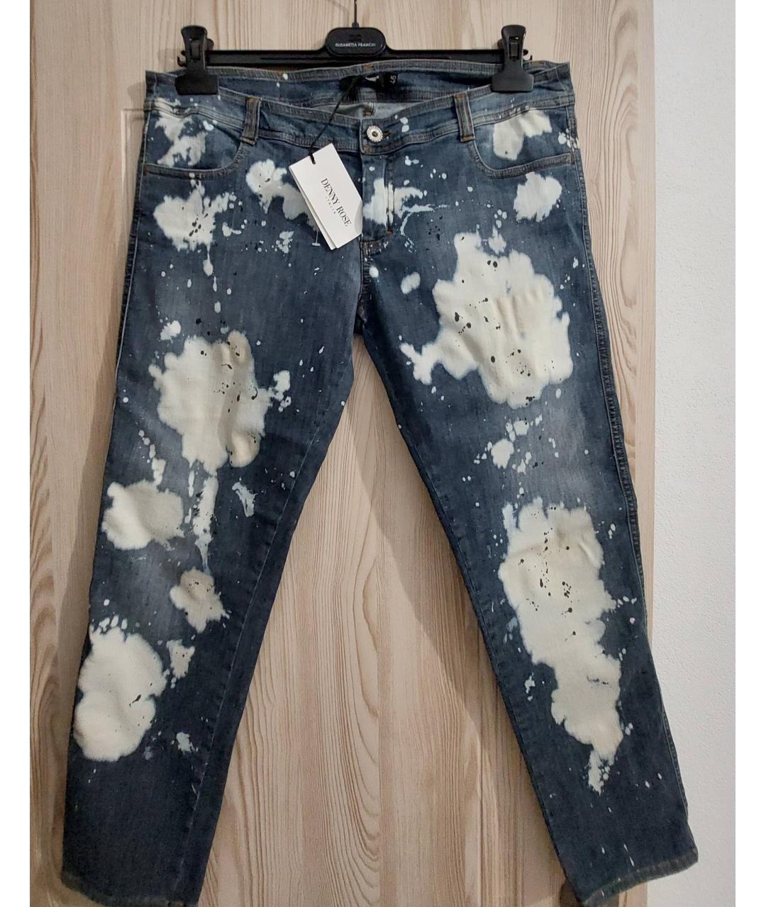 DENNY ROSE Темно-синие хлопко-эластановые джинсы слим, фото 6