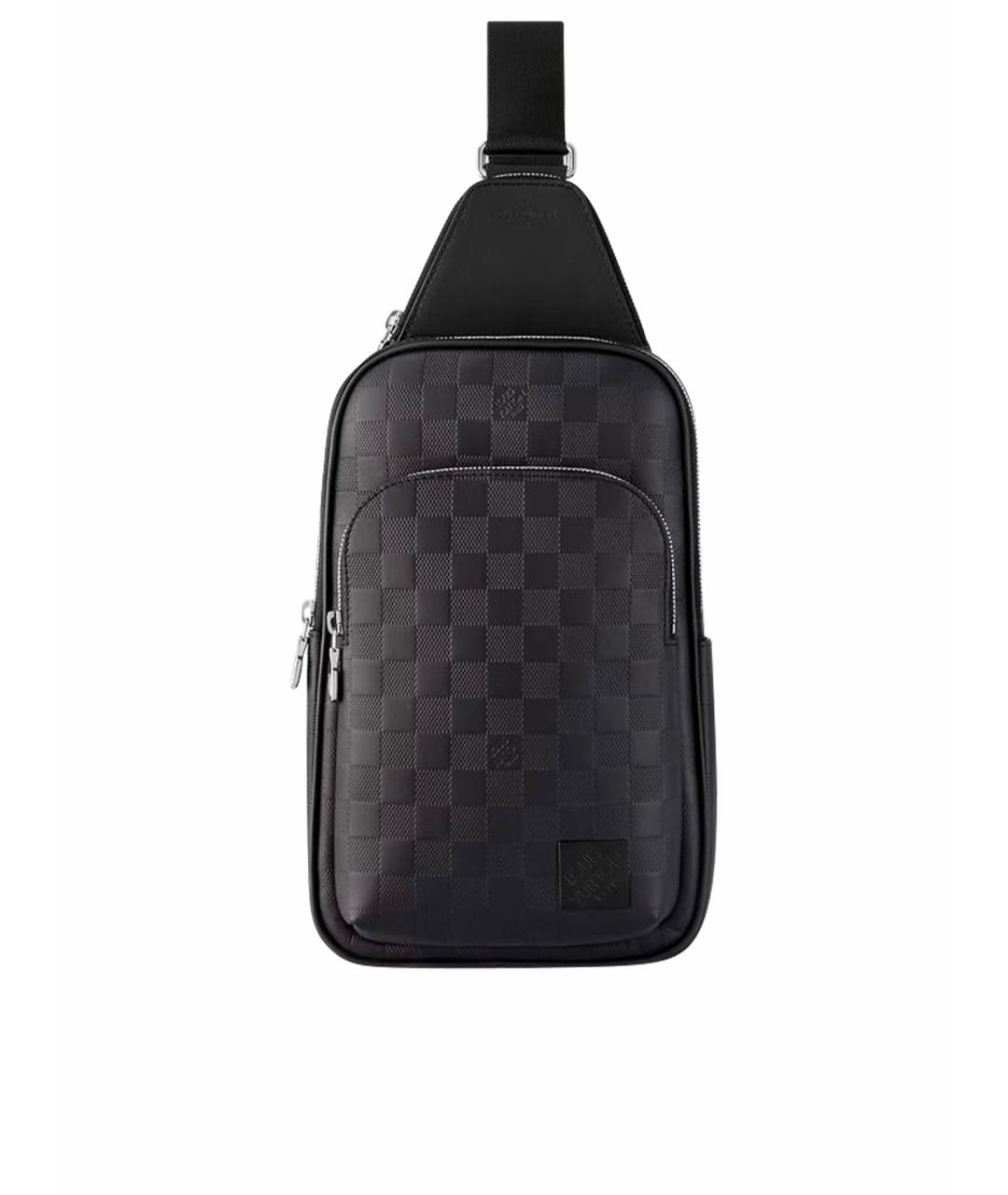 LOUIS VUITTON Черная кожаная сумка на плечо, фото 1