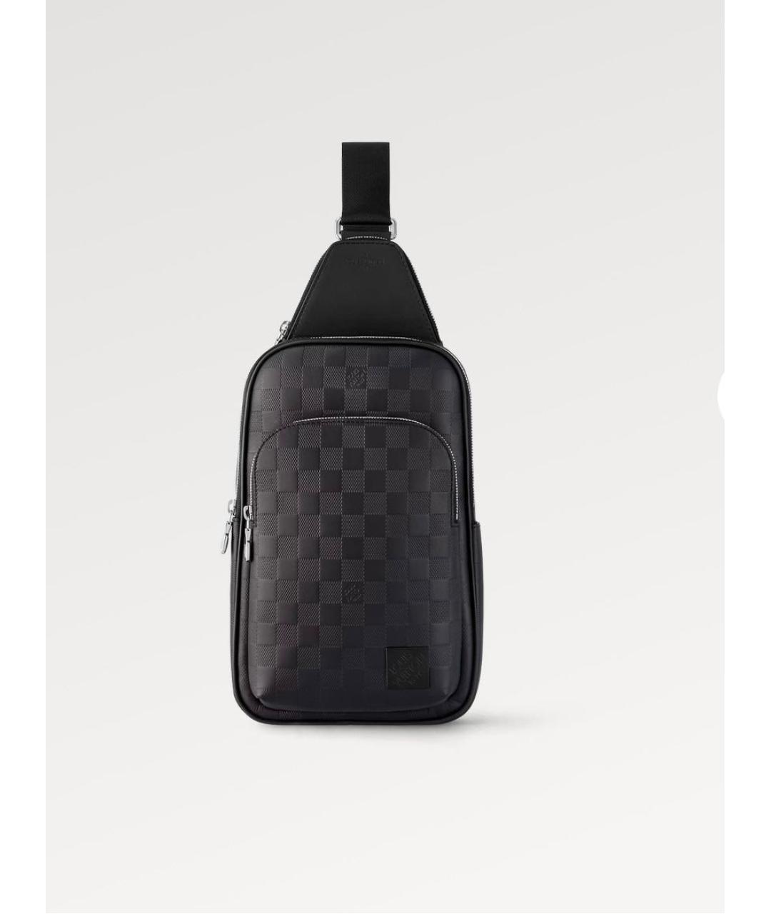 LOUIS VUITTON Черная кожаная сумка на плечо, фото 5