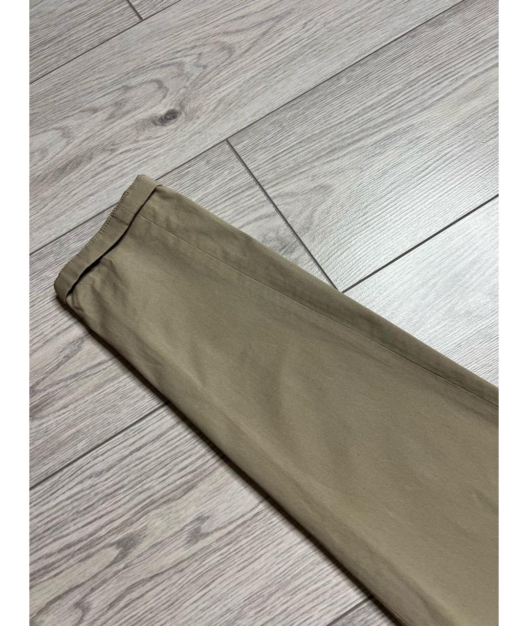 PRADA Бежевые хлопко-эластановые брюки узкие, фото 4