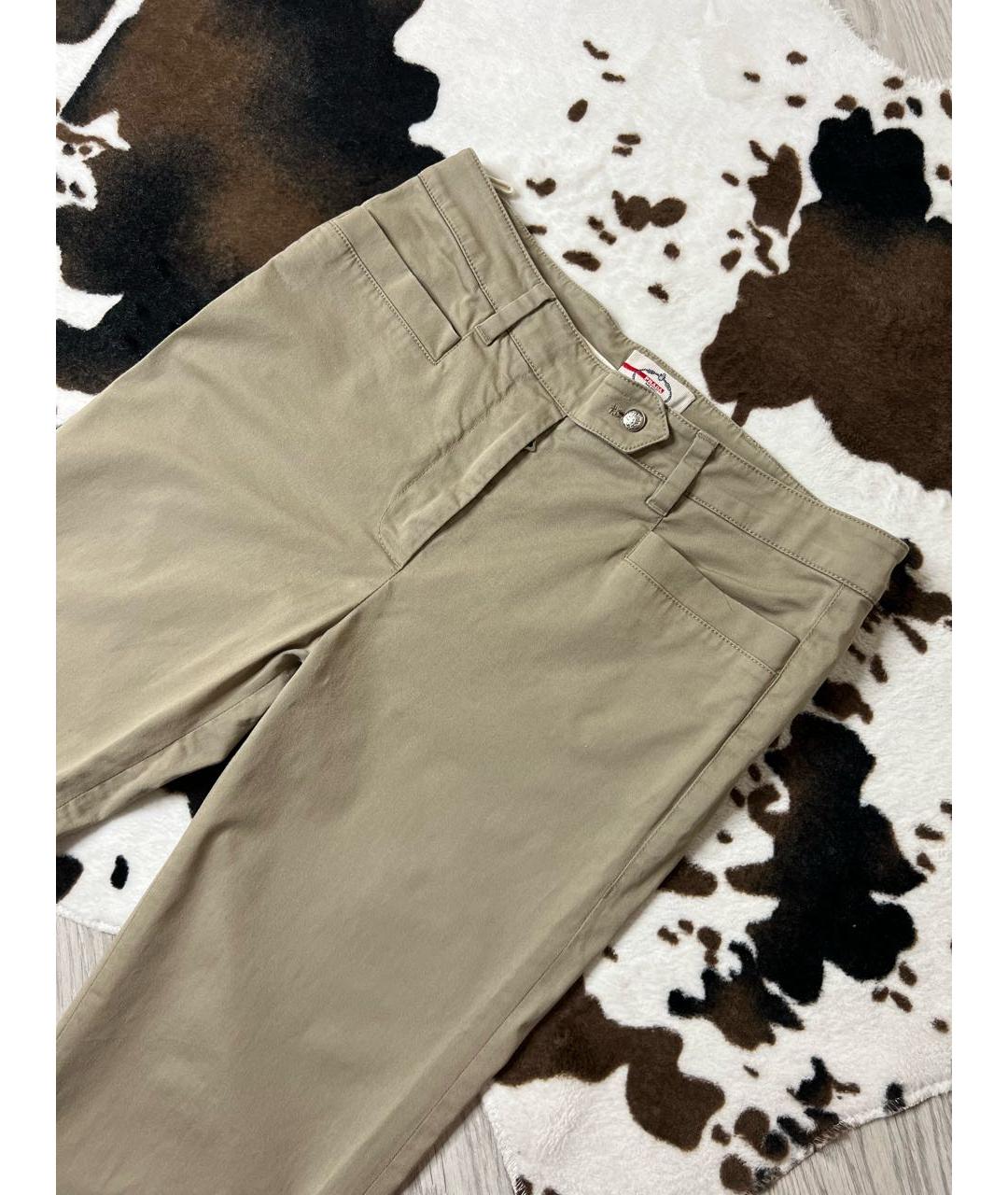 PRADA Бежевые хлопко-эластановые брюки узкие, фото 2