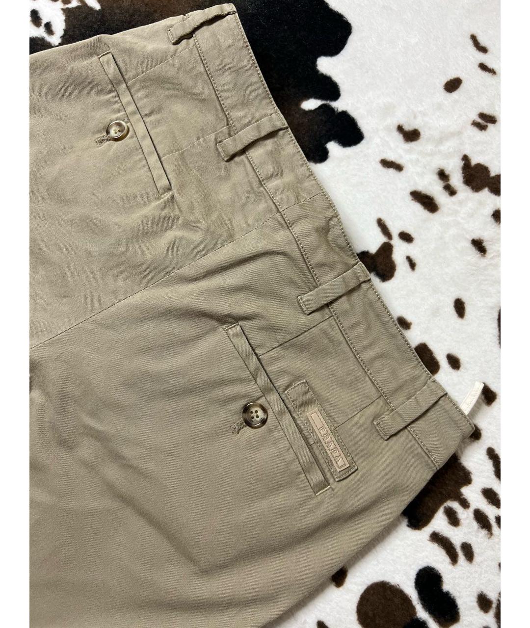 PRADA Бежевые хлопко-эластановые брюки узкие, фото 5