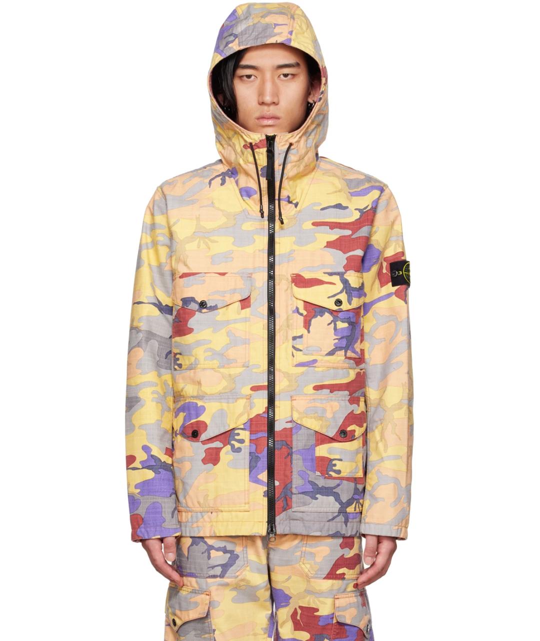 STONE ISLAND Оранжевая полиамидовая куртка, фото 2