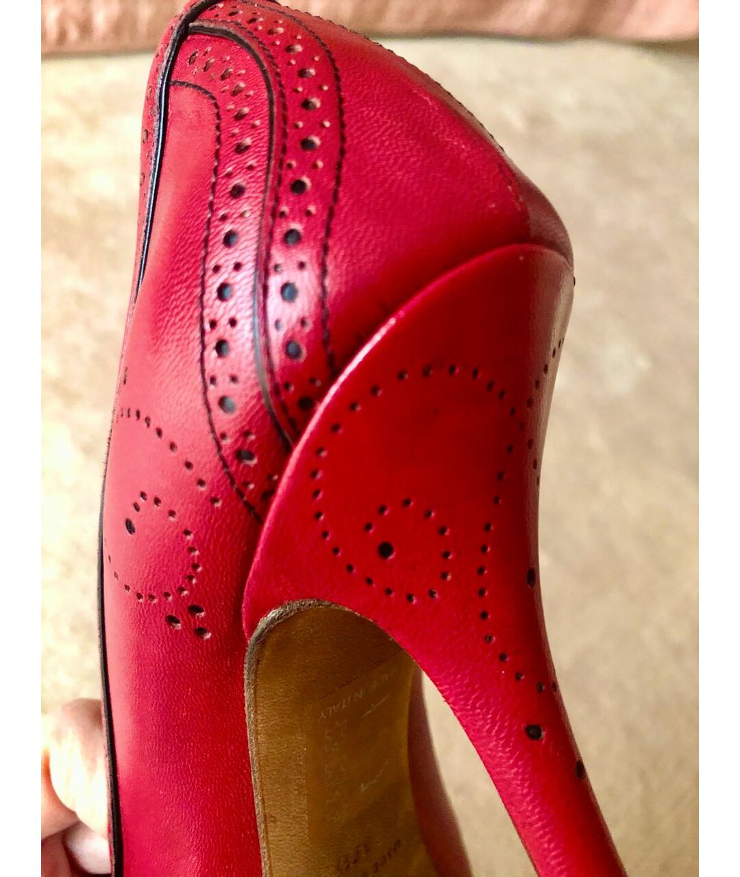 CHRISTIAN DIOR PRE-OWNED Красные кожаные туфли, фото 3