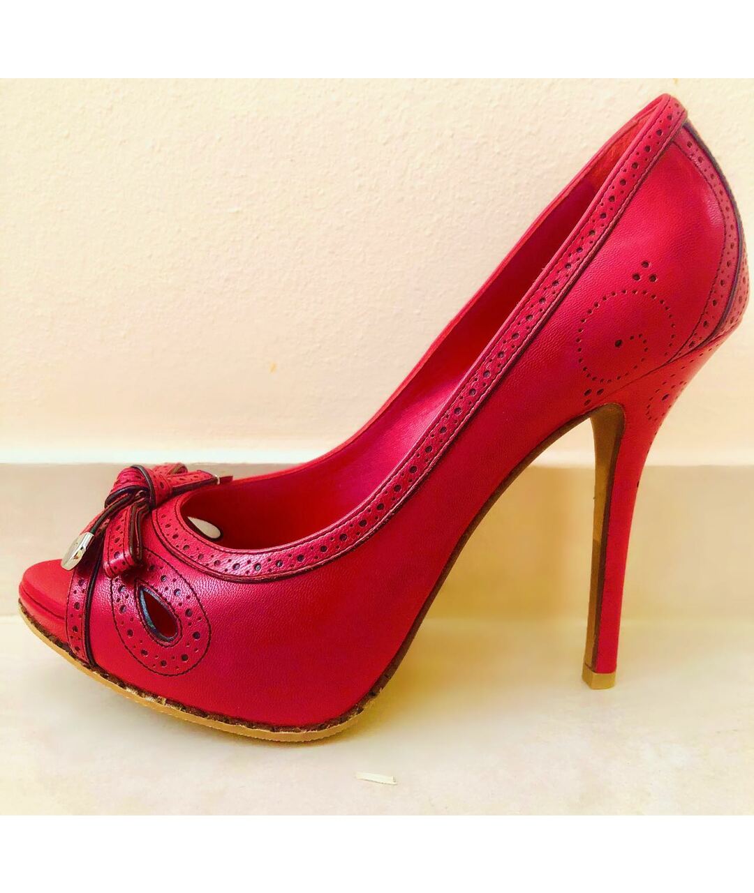 CHRISTIAN DIOR PRE-OWNED Красные кожаные туфли, фото 4