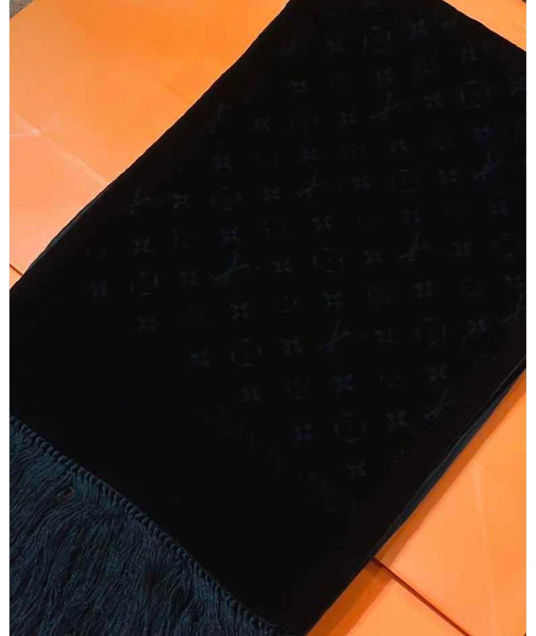 LOUIS VUITTON Черный шарф, фото 4