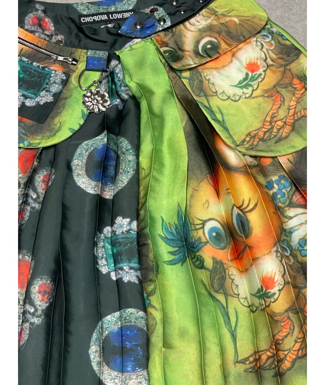 Chopova Lowena Зеленая полиэстеровая юбка миди, фото 7