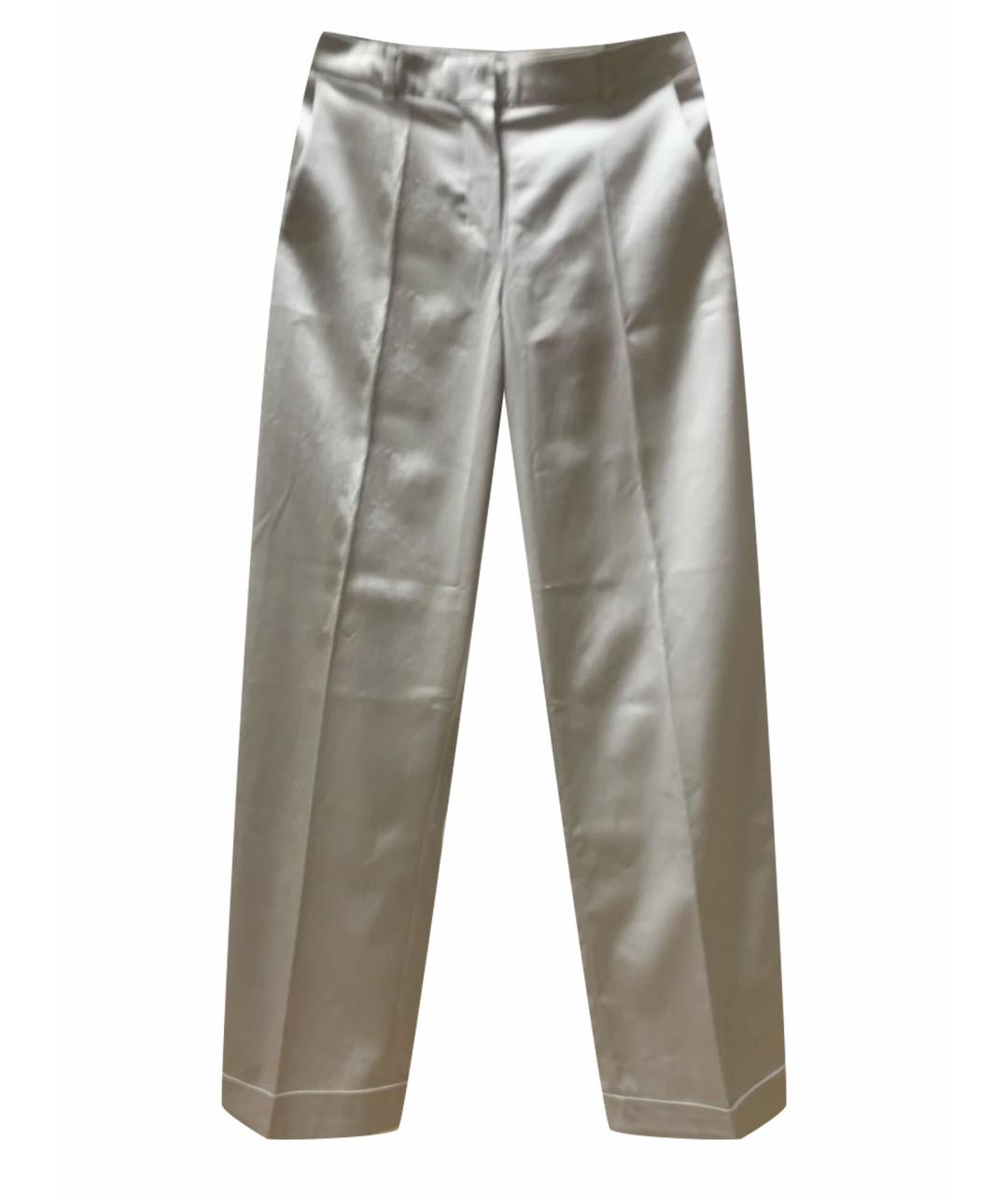 'S MAX MARA Бежевые атласные брюки широкие, фото 1