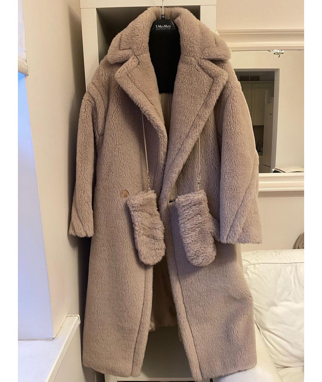 'S MAX MARA Бежевая шерстяная шуба, фото 7