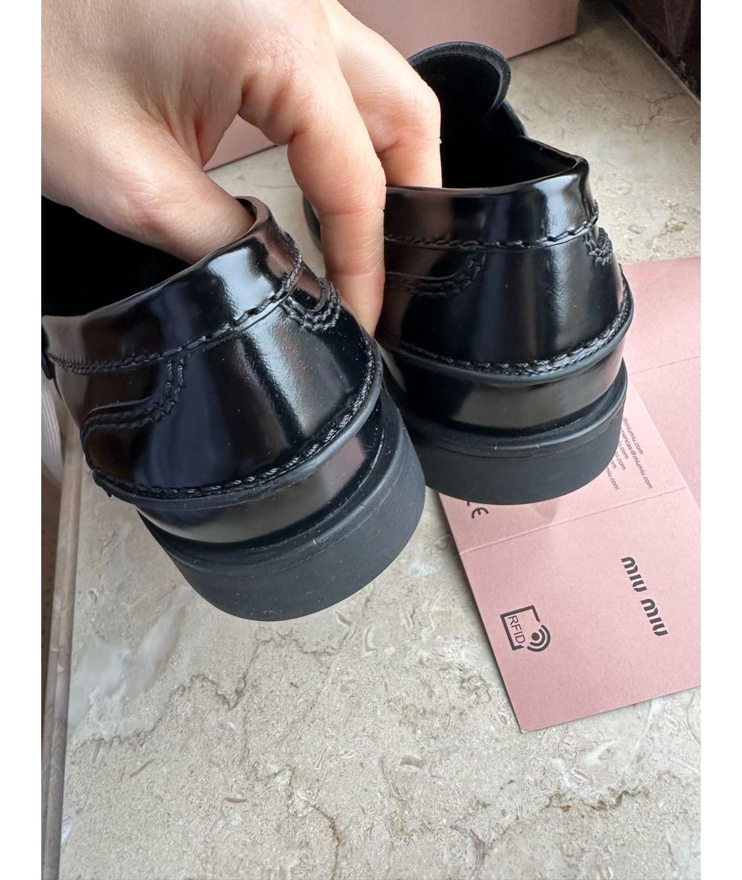 MIU MIU Черные кожаные лоферы, фото 5