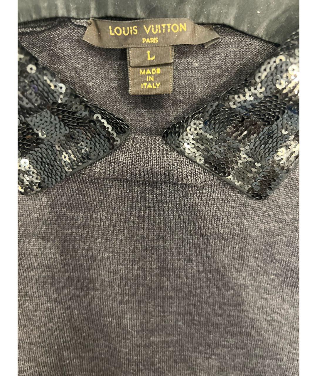 LOUIS VUITTON Серый шерстяной джемпер / свитер, фото 3