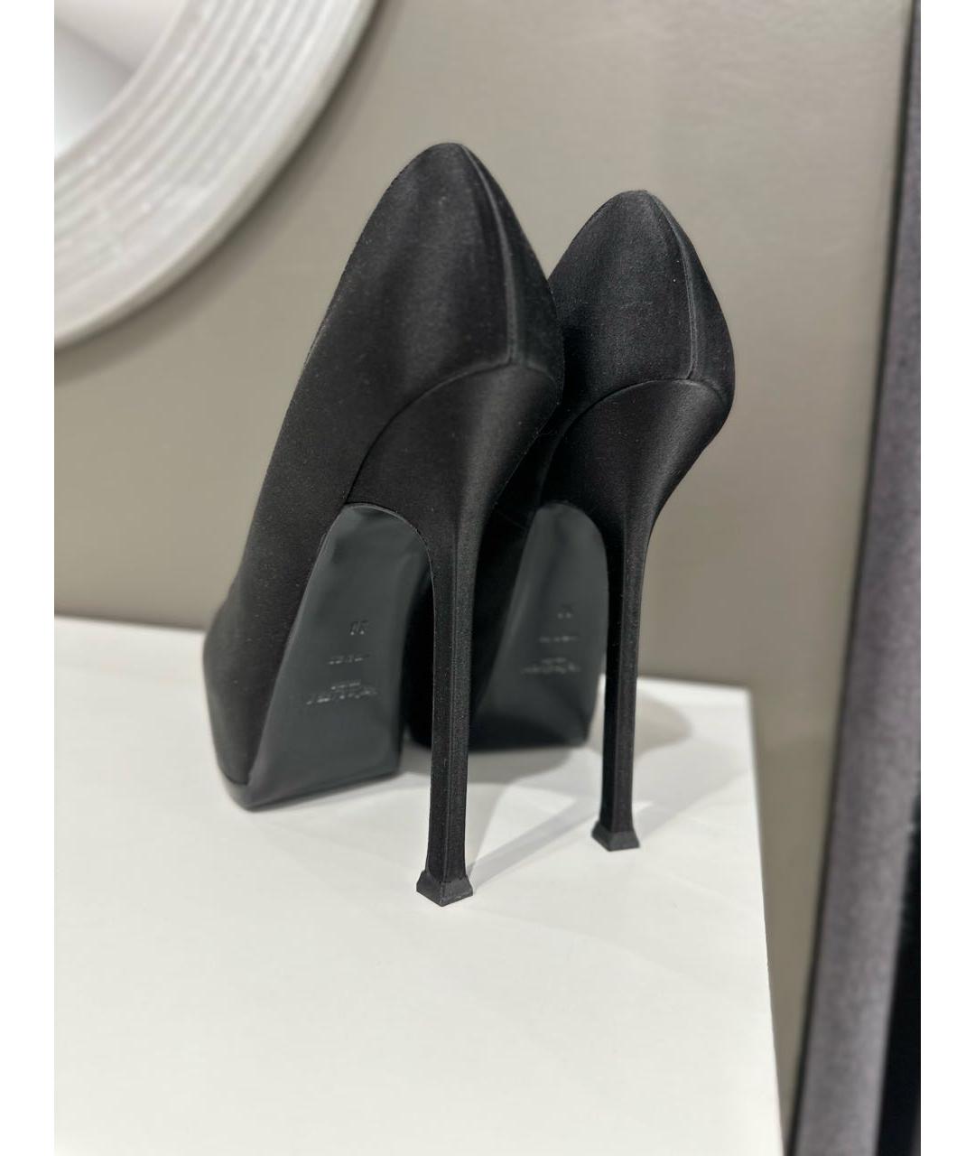 SAINT LAURENT Черные текстильные туфли, фото 3