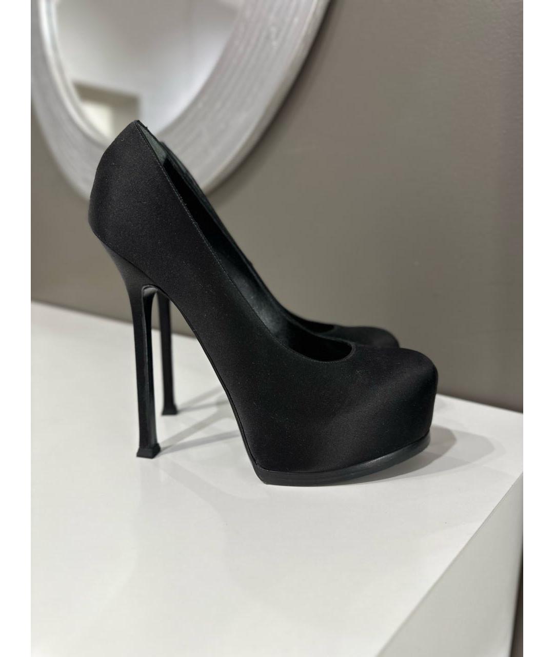 SAINT LAURENT Черные текстильные туфли, фото 8