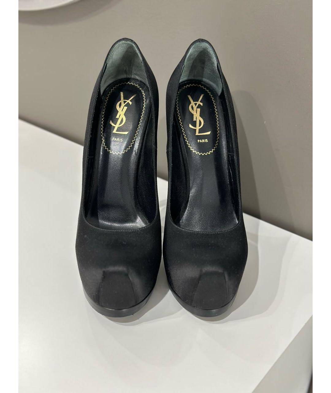 SAINT LAURENT Черные текстильные туфли, фото 5