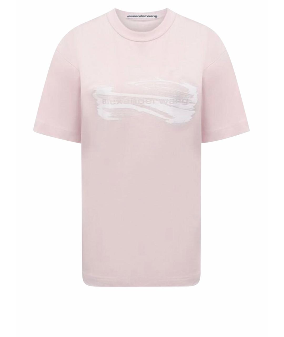 ALEXANDER WANG Розовая хлопковая футболка, фото 1