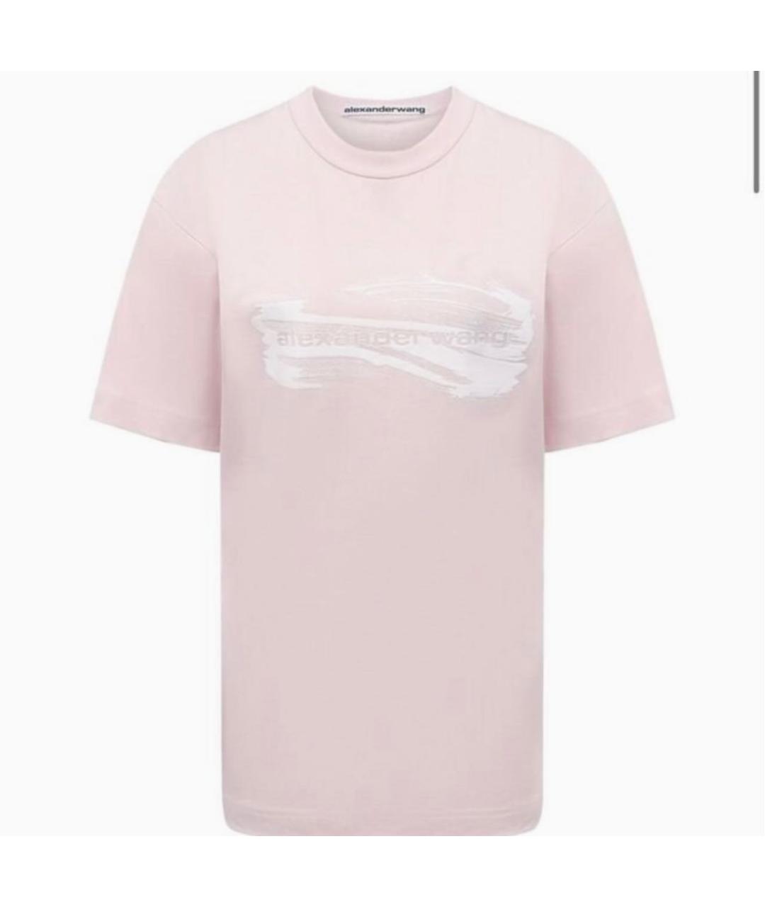 ALEXANDER WANG Розовая хлопковая футболка, фото 8