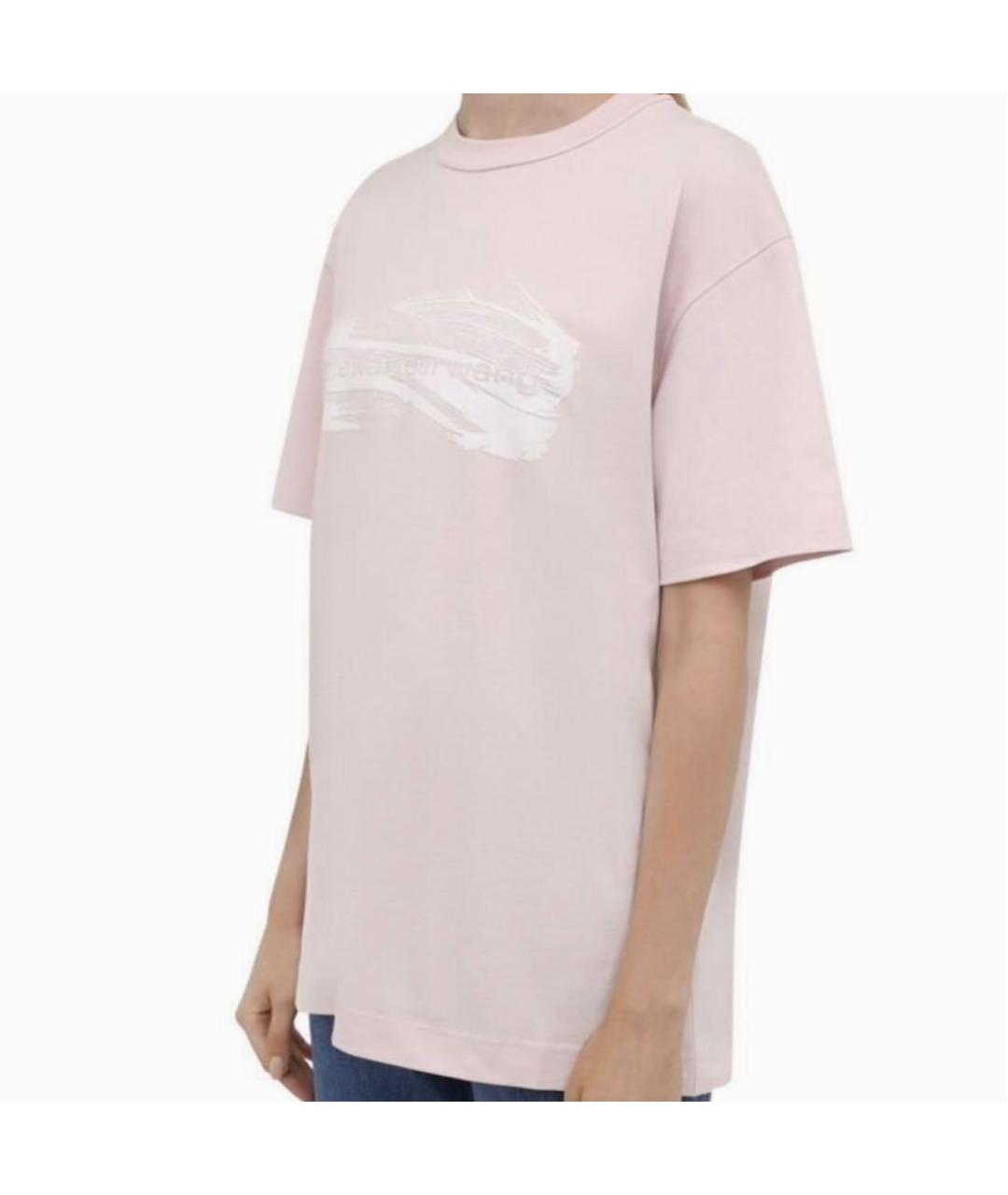 ALEXANDER WANG Розовая хлопковая футболка, фото 2