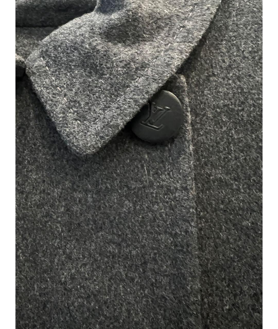 LOUIS VUITTON PRE-OWNED Серое шерстяное пальто, фото 4
