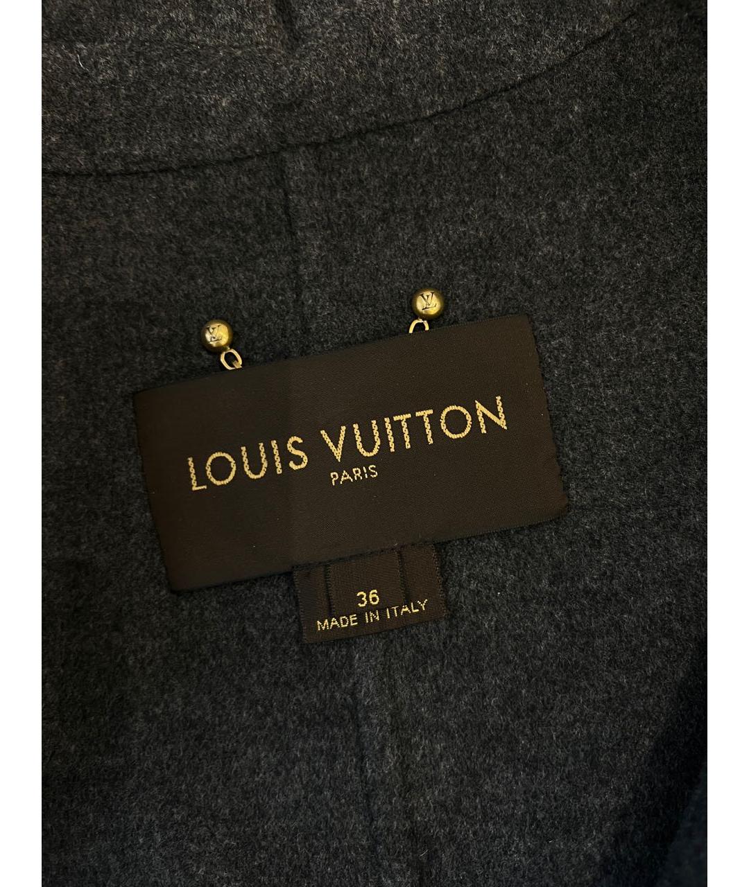 LOUIS VUITTON PRE-OWNED Серое шерстяное пальто, фото 3