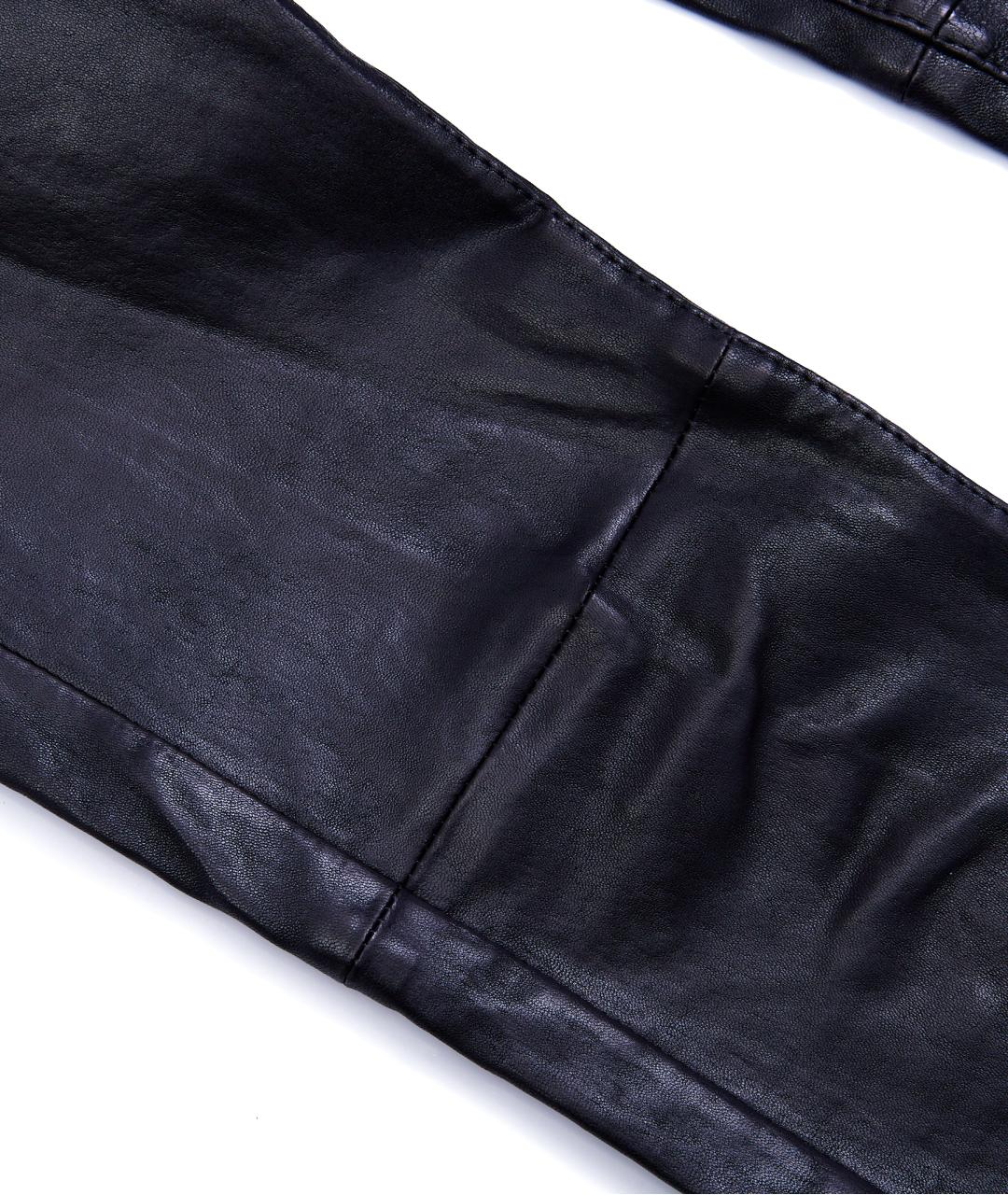 SAINT LAURENT Черные кожаные брюки узкие, фото 4