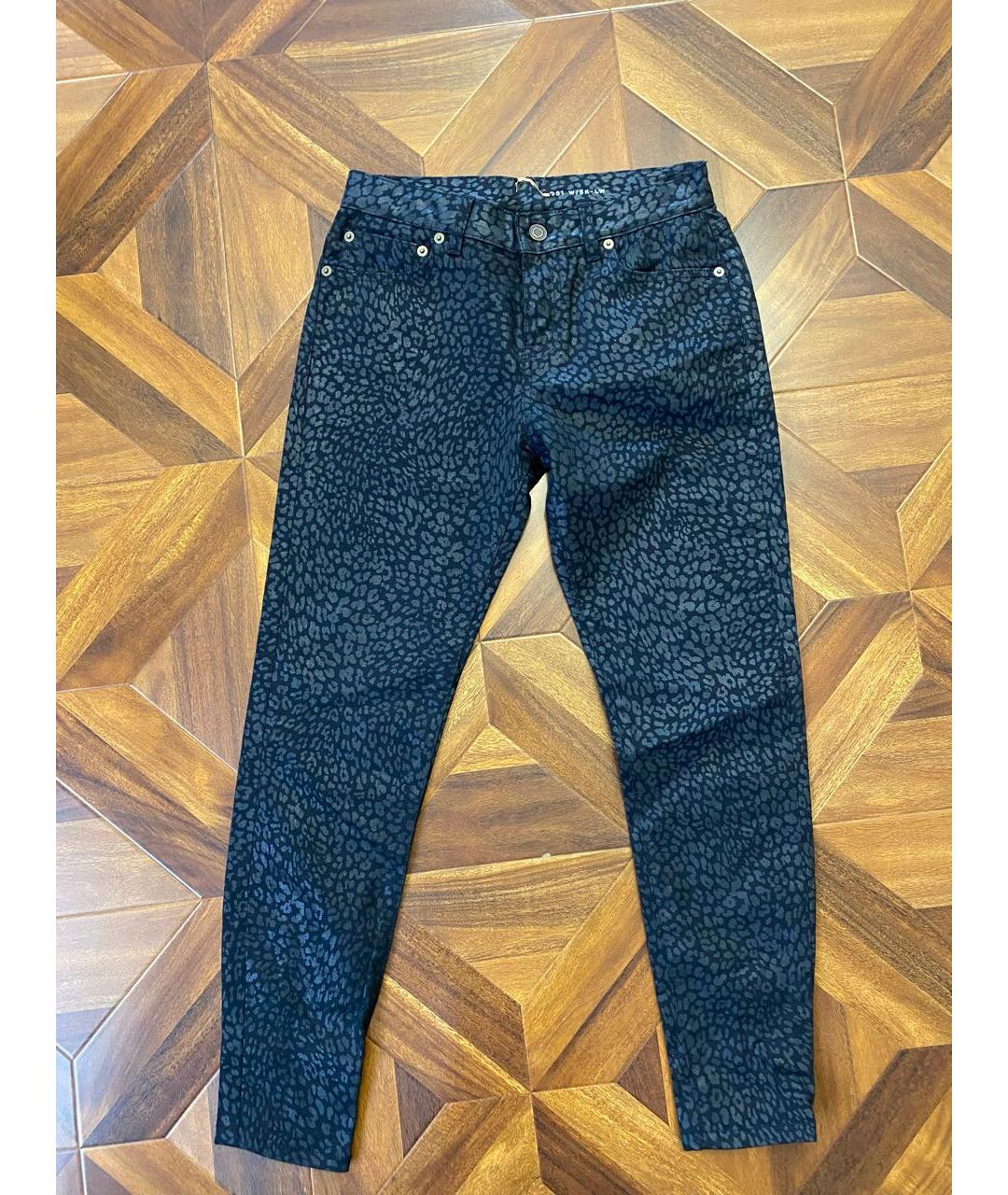 SAINT LAURENT Черные хлопко-эластановые джинсы слим, фото 8