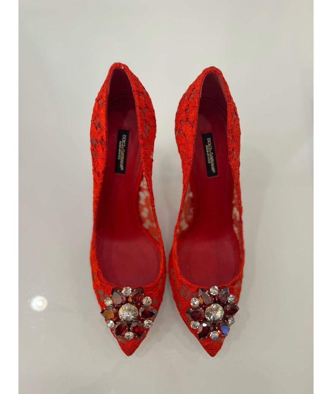 DOLCE&GABBANA Красные текстильные туфли, фото 3