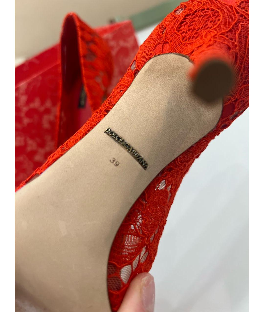 DOLCE&GABBANA Красные текстильные туфли, фото 7
