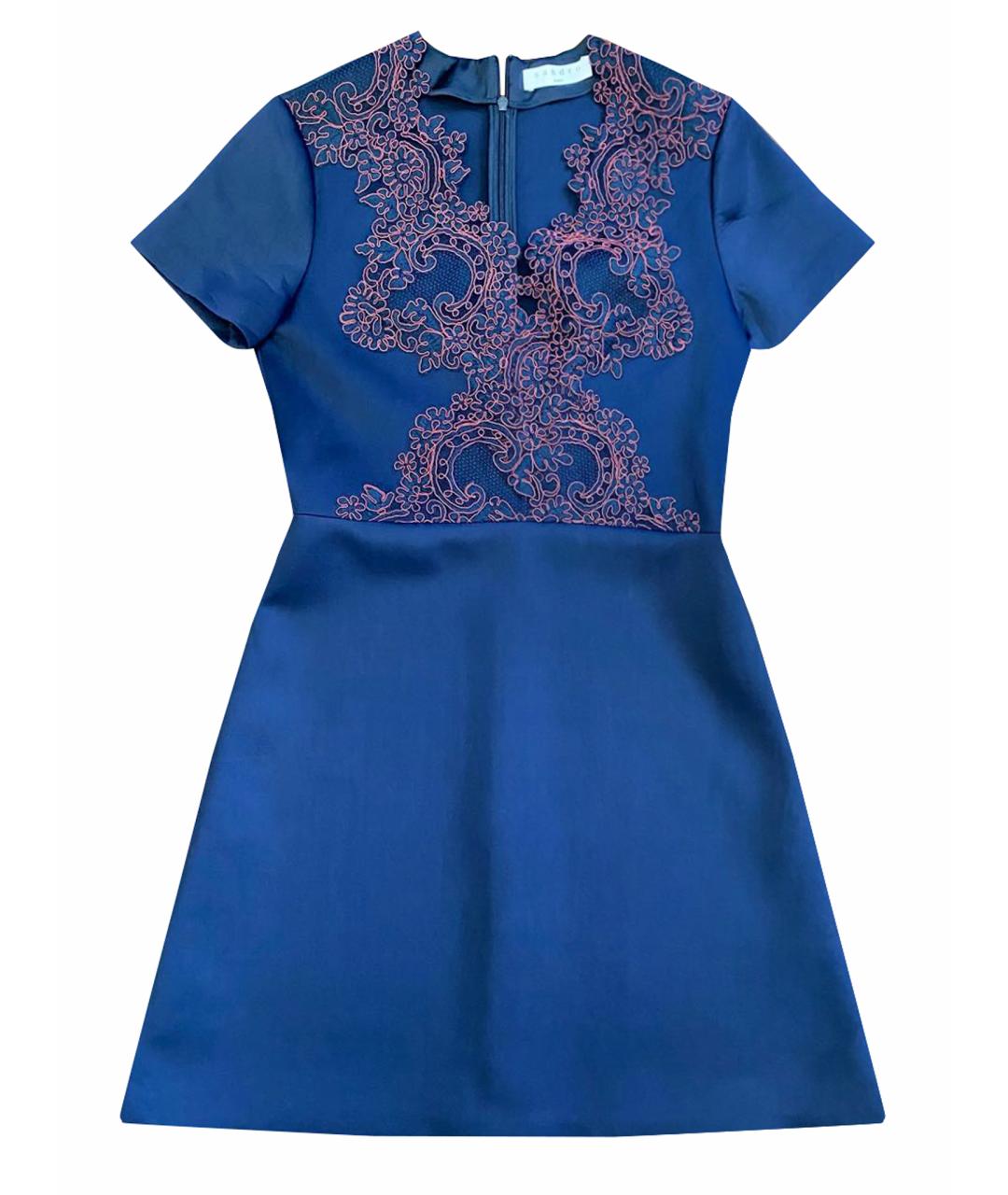 SANDRO Темно-синее полиэстеровое платье, фото 1