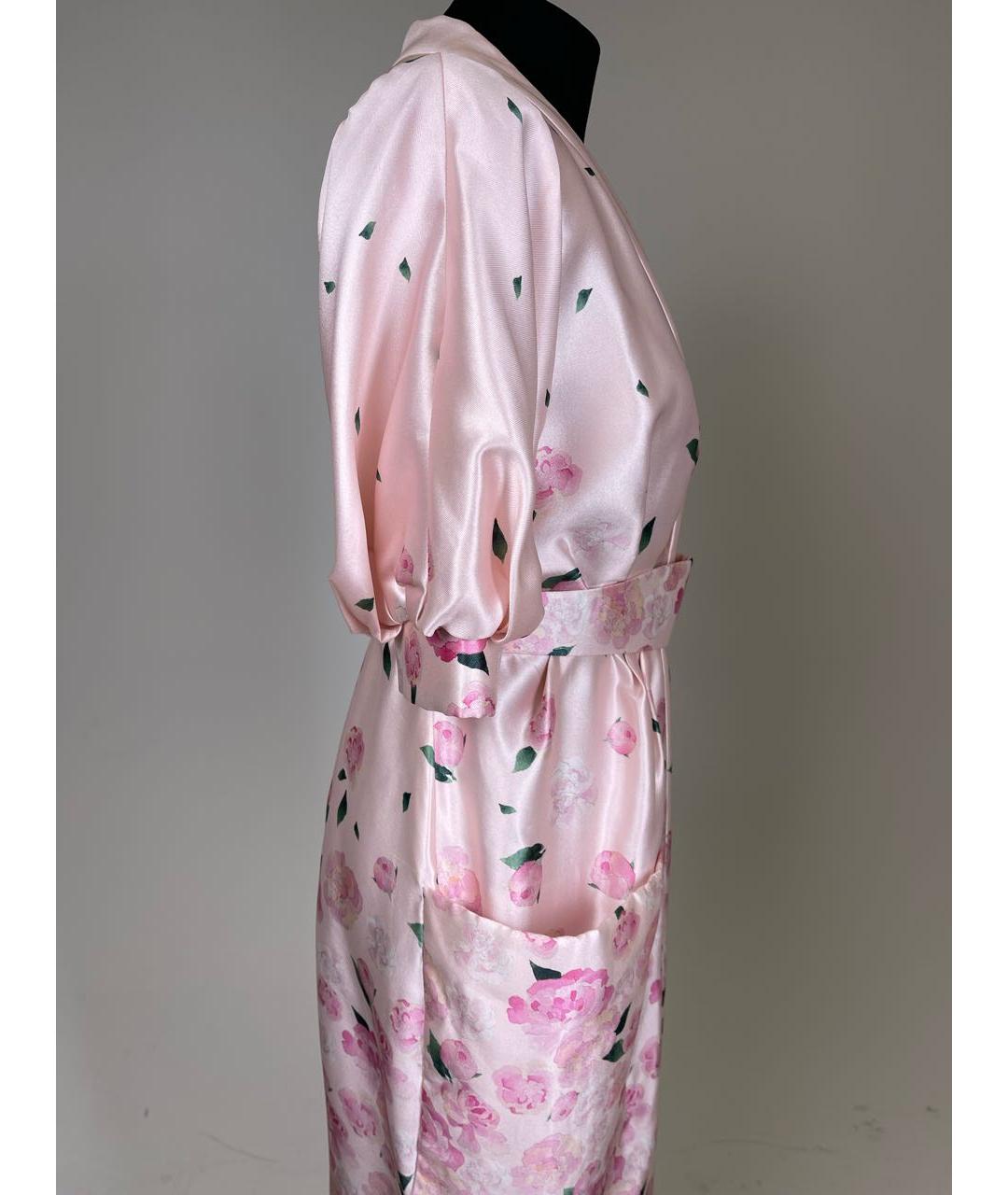 ULYANA SERGEENKO Розовое шелковое коктейльное платье, фото 3