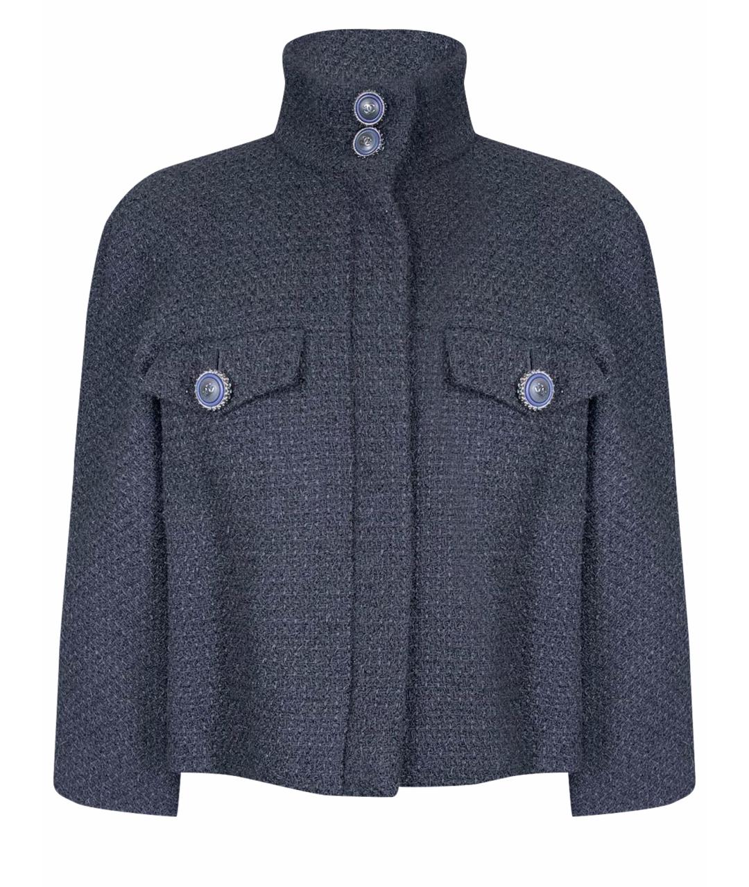 CHANEL Черный шерстяной жакет/пиджак, фото 8