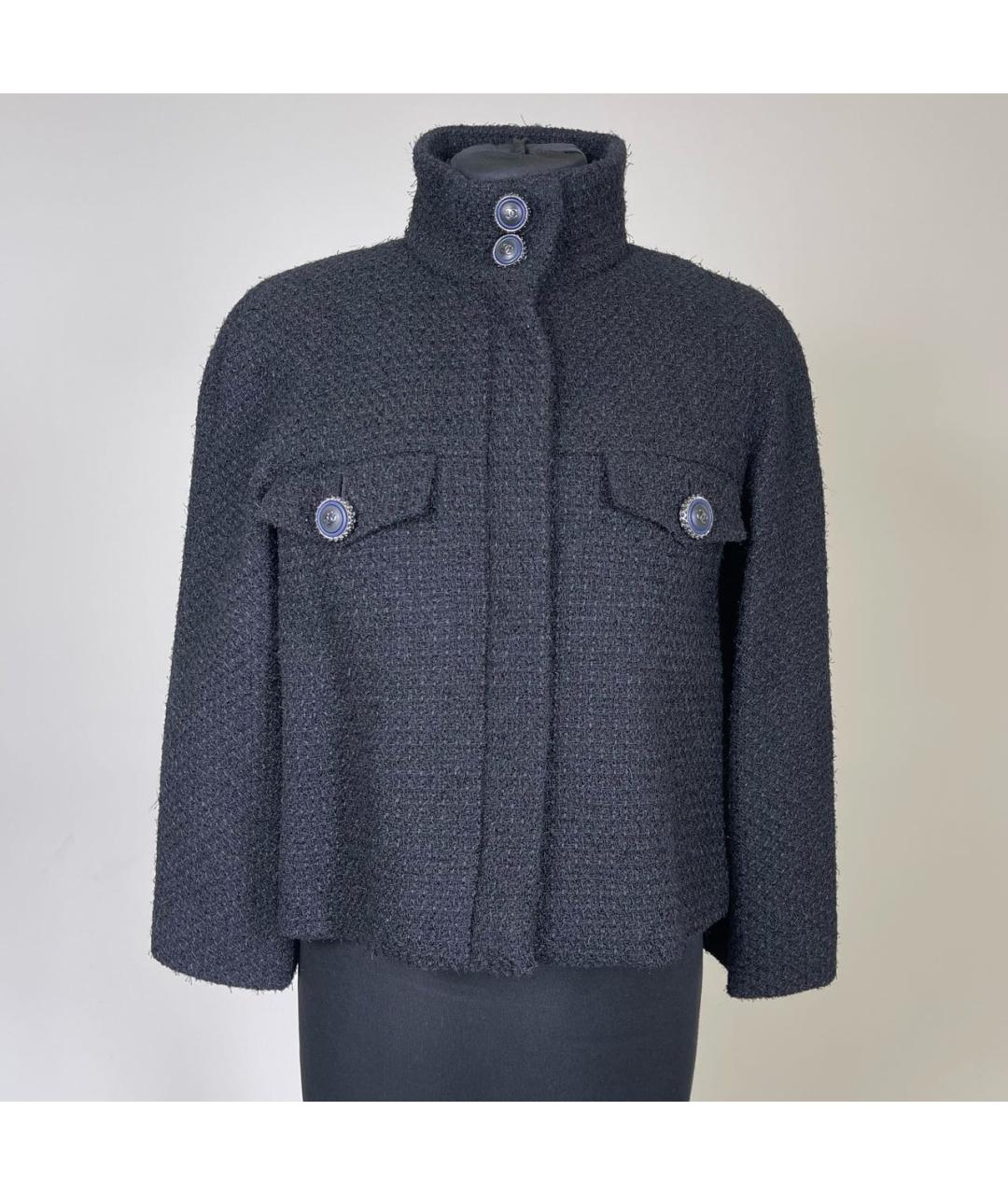 CHANEL Черный шерстяной жакет/пиджак, фото 9