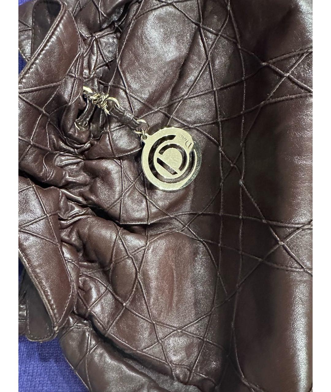 CHRISTIAN DIOR PRE-OWNED Коричневая кожаная сумка через плечо, фото 4