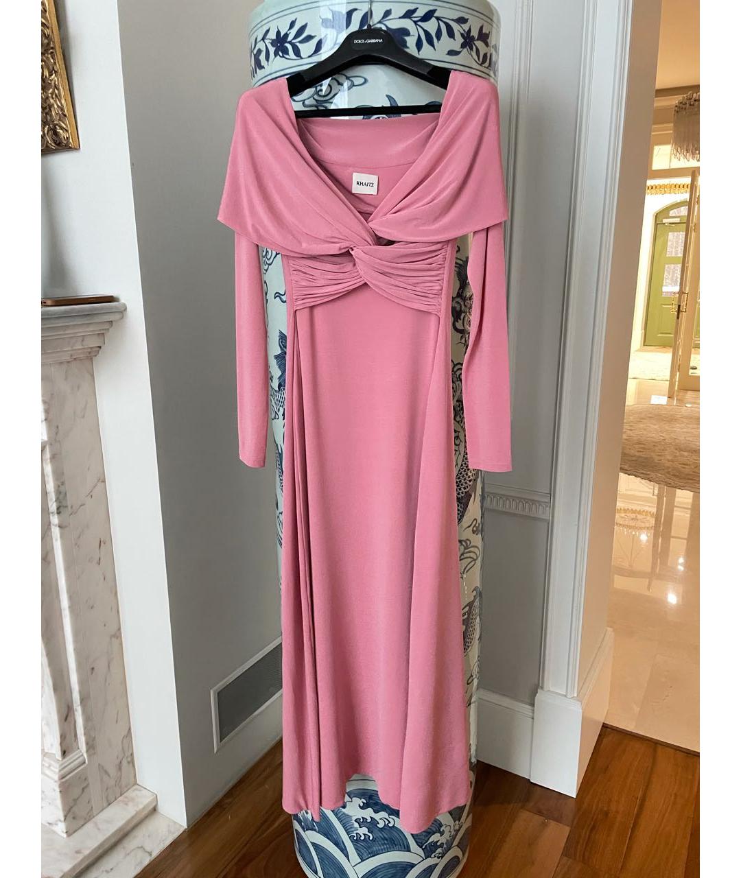 KHAITE Розовое вискозное вечернее платье, фото 6