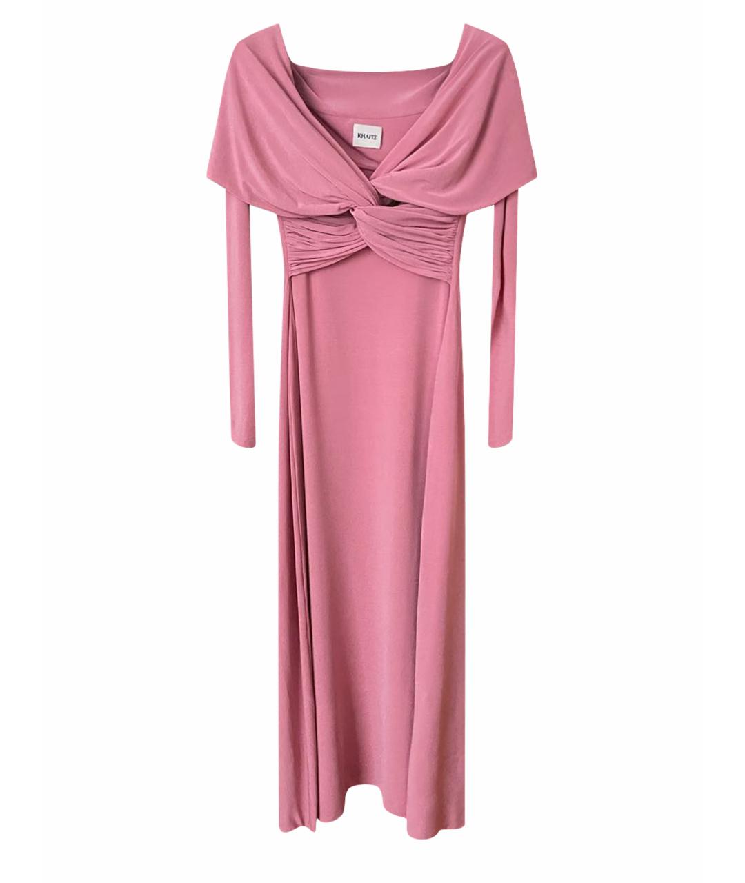 KHAITE Розовое вискозное вечернее платье, фото 1