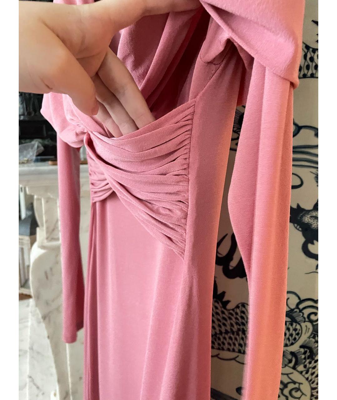 KHAITE Розовое вискозное вечернее платье, фото 3