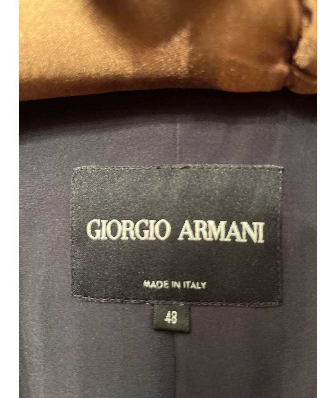 GIORGIO ARMANI Темно-синий шерстяной костюм с юбками, фото 3