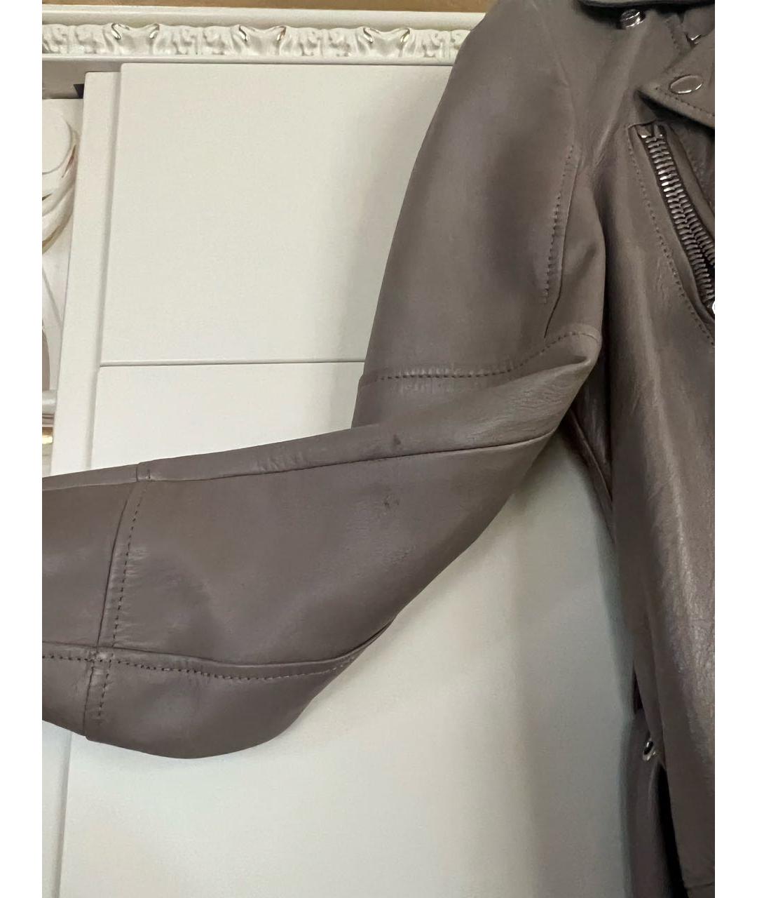 GUCCI Бежевая кожаная куртка, фото 5