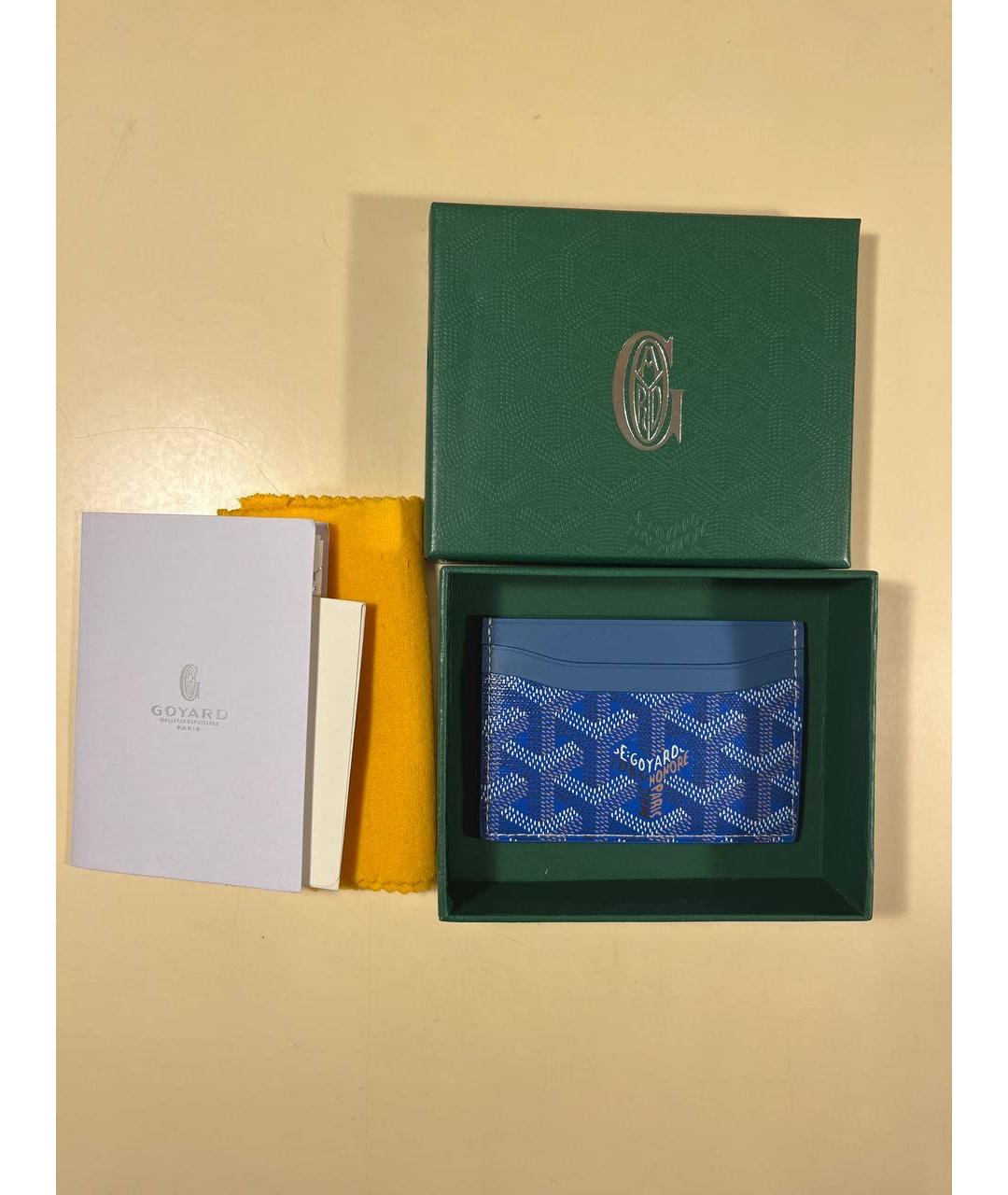 GOYARD Синий кожаный кардхолдер, фото 2