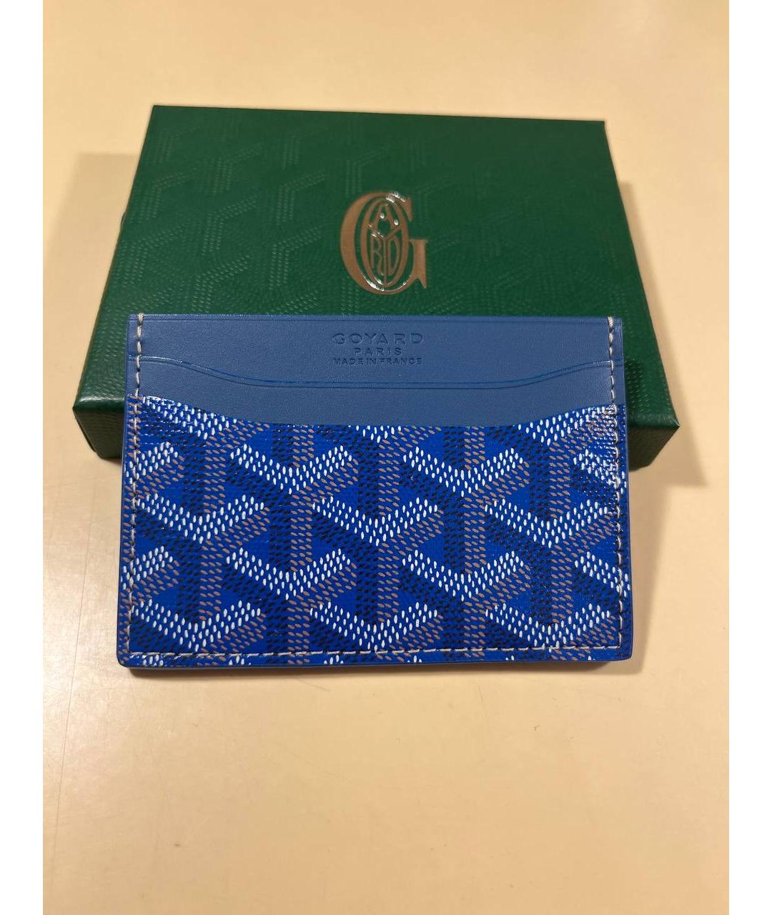 GOYARD Синий кожаный кардхолдер, фото 3